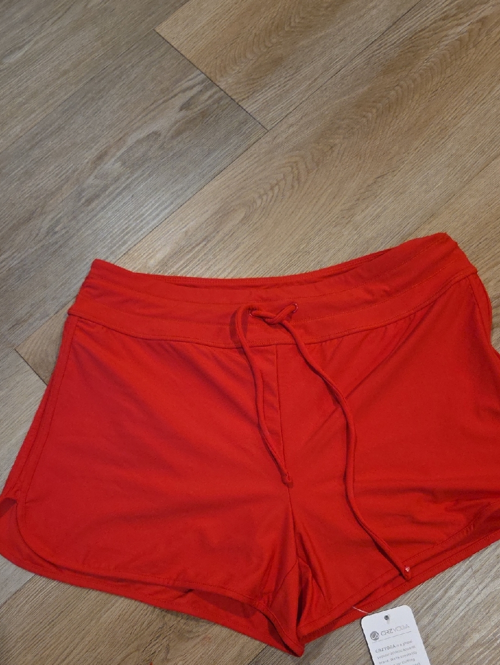 CRZ YOGA Red Women's Athletic Drawstring Shorts